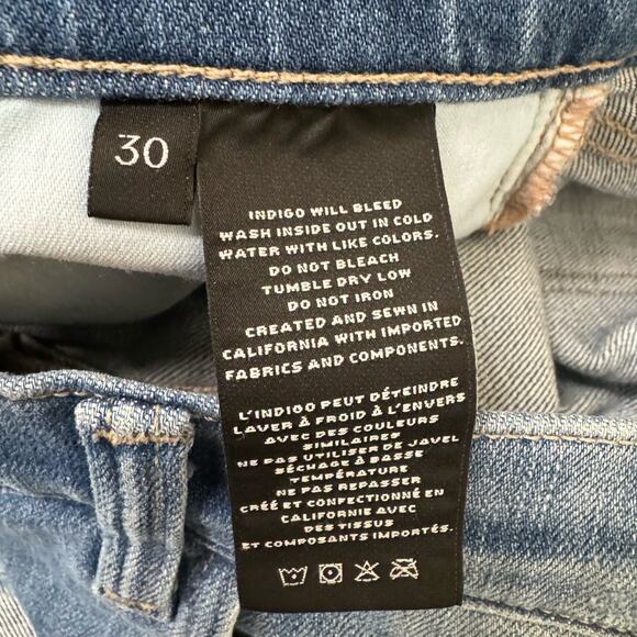 J. Brand Alana Fantasy High Rise Skinny Jeans Blue Distressed Cropped Size 30 - Picture 9 of 12